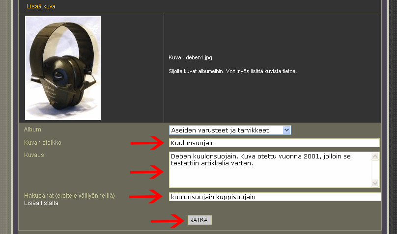 Lis�� kuvaan halutut tiedot