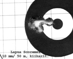  Toz 78 pienoiskiv��rin kasa kiikarit�ht�imell�, Lapua Scoremax .22LR kasan koko 10 mm/50 m  