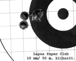  Toz 78 pienoiskiv��rin kasa kiikarit�ht�imell�, Lapua Super Club .22LR kasan koko 10 mm/50 m  